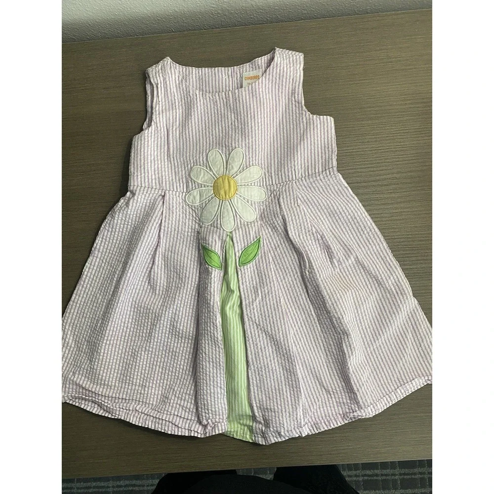 Gymboree Lilac White Seersucker Daisy‎ Sun Dress 18-24 Months